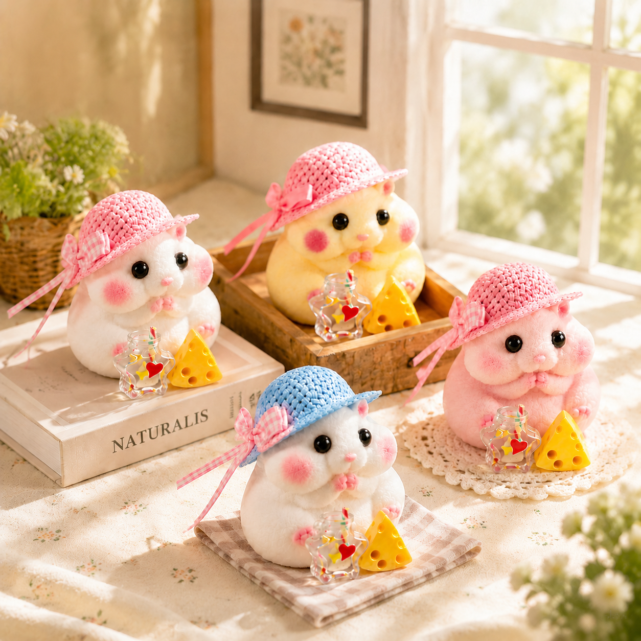 Letssquishy Chubby Hamster Mochi Taba Squishy — Colorful "Cheeky" Animal Series — Handmade Soft Marshmallow Texture Stress Relief Toy