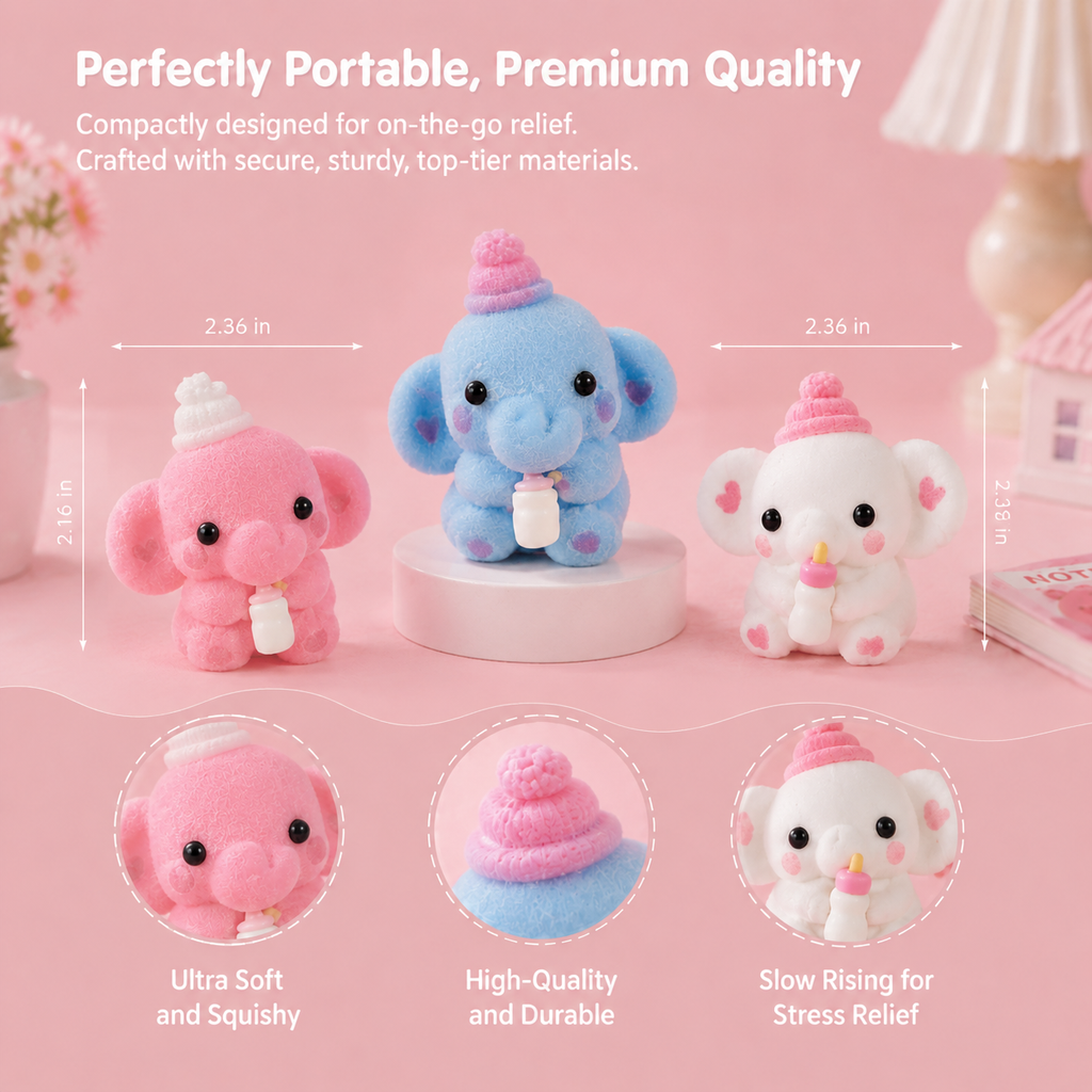 LETSSQUISHY Handmade Taba Elephant Squishy Toy