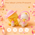 LETSSQUISHY Handmade Taba Duck Squishy Toy Set, Ultra-Soft Flocking Silicone Squeeze Sensory Fidget Toys, Cute Mochi Duck Desk Decor for Stress Relief, Collectible Gift with Removable Hat, Baby Bottle & Headphone Accessories