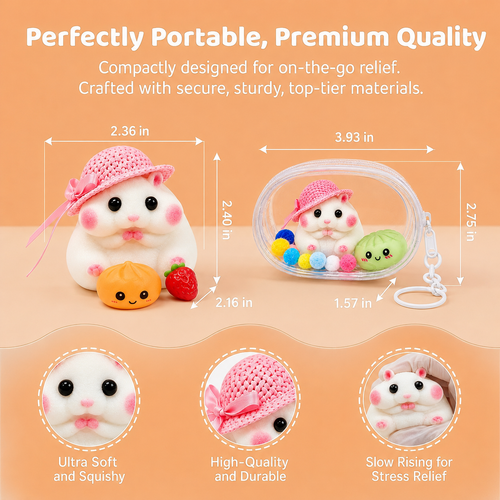 Letssquishy Handmade Taba Hamster & Dumpling Squishy Toy