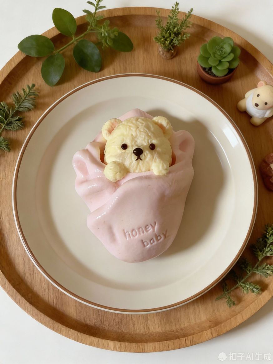 Letssquishy ハニーベビーおくるみテディベア - ピンクブランケット 保育園装飾置物