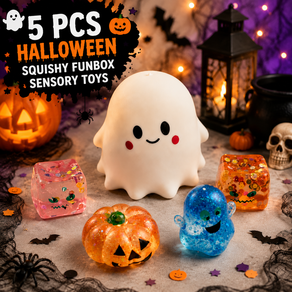 5 PCS Halloween Squishy Fun Box Sensory Toys