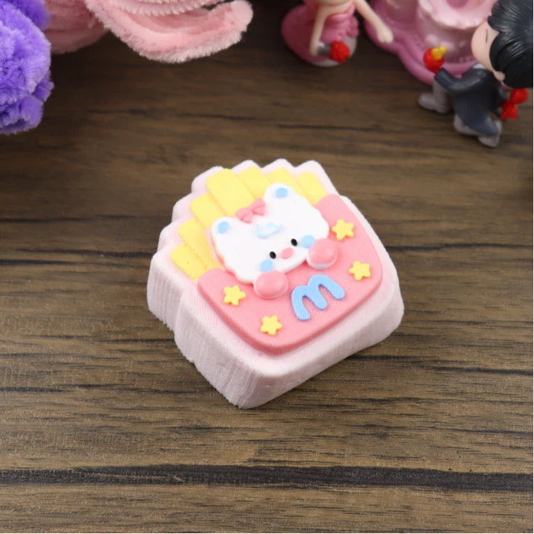 Letssquishy Taba スクイーズ：キティピンクバッグフライドポテト - 手作りシリコンスクイーズフィジェットトイ