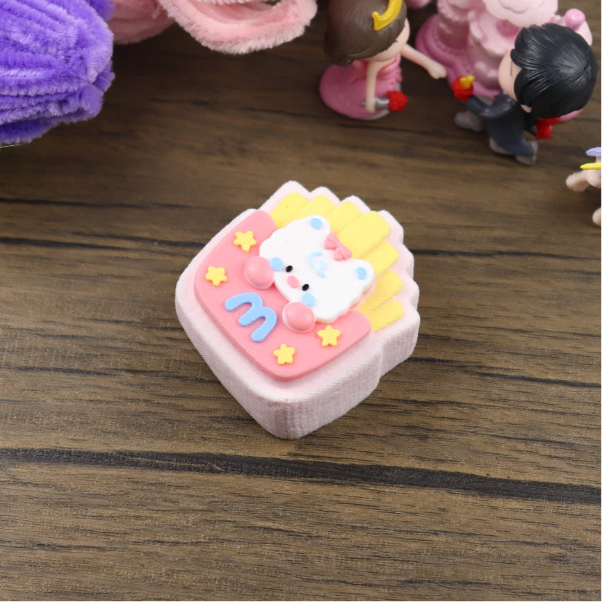 Letssquishy Taba スクイーズ：キティピンクバッグフライドポテト - 手作りシリコンスクイーズフィジェットトイ