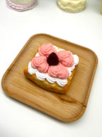 Letssquishy Taba Squishy Pink Rose Cream Waffle – Realistic Silicone Dessert Fidget Toy