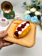 Letssquishy Taba Squishy Strawberry Cream Waffle Omelet – Realistic Soft Silicone Dessert Fidget Toy