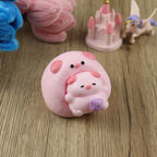 Letssquishy Taba Squishy Adorable Little Sofa with Pink-Pig  Cute Decorative Figurine