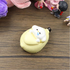 Letssquishy Kawaii Sleepy Puppy Banana Taba Squishy — Lazy Dog Fruit Dessert Silicone Toy — Handmade "Soft Butter" Texture Stress Relief Fidget