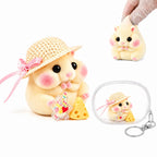 Letssquishy Chubby Hamster Mochi Taba Squishy — Colorful "Cheeky" Animal Series — Handmade Soft Marshmallow Texture Stress Relief Toy