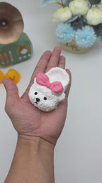 Letssquishy Taba Squishy: Little Bear White Slippers – Handmade Silicone Squishy Fidget Toy