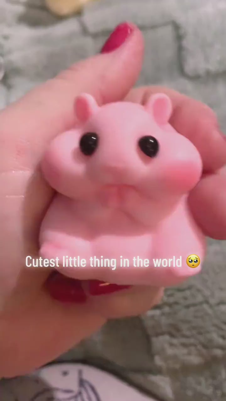 Letssquishy Chubby Hamster Mochi Taba Squishy — Colorful "Cheeky" Animal Series — Handmade Soft Marshmallow Texture Stress Relief Toy